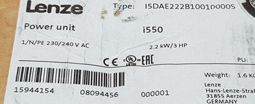 I500 Lenze I5DAE222B10010000S 1ph στο Drive 9.6A 2.2kW 230V αναστροφέων εναλλασσόμενου ρεύματος 3ph