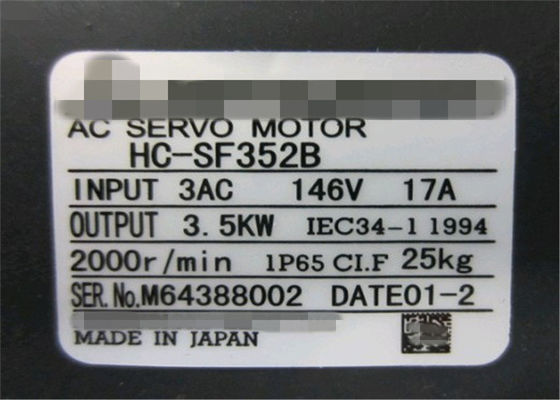 Μαύρη σερβο μηχανή 129V MITSUBISHI hc-SF352B hc-SF352BK εναλλασσόμενου ρεύματος χρώματος τριφασική