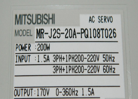 Βιομηχανικό ΣΕΡΒΟ DRIVE ενισχυτών κ.-j2s-20a-PQ108T026 της Mitsubishi Electric 200W ΝΈΟ