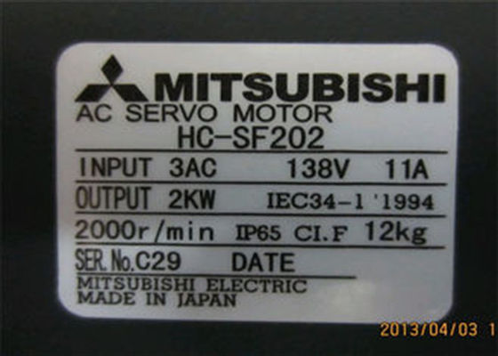 Hc-SF202 βιομηχανική σειρά hc-MF της Mitsubishi 2000rpm 2kW σερβο μηχανών