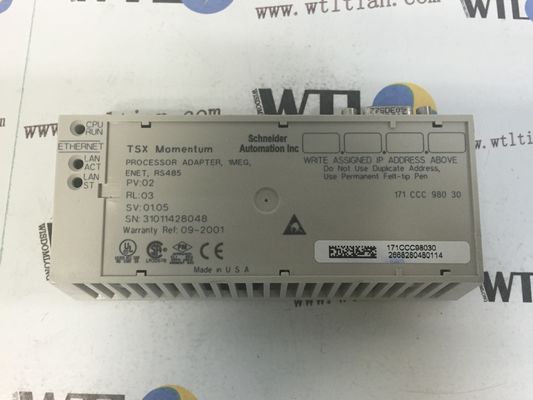 Προσαρμοστής επεξεργαστών 171CCC98030 Modicon M1/M1E - 1 Ethernet, 1 Modbus - διαφανής έτοιμος 50 MHZ