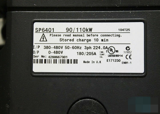 Σερβο Drive αναστροφέων 0-480V 180-205A Unidrive SP6401 90kw/110kW τεχνικών ελέγχου Nidec