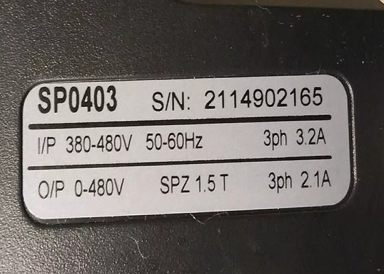 Drive 0.75kW 0-480V 3PH 2.1A εναλλασσόμενου ρεύματος του Emerson Unidrive SP0403 τεχνικών ελέγχου Nidec