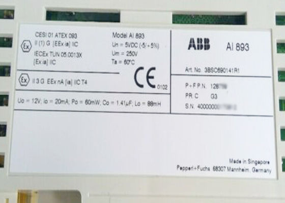 AI893 PLC I/O ενότητα εισαγωγής TC/RTD ενότητας 3BSC690141R1 S800 αναλογική