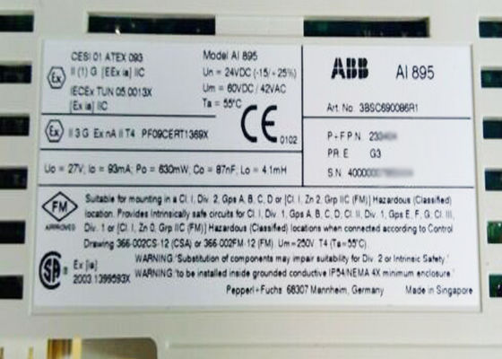 AI895 S800 PLC I/O ενότητα 12bit εισαγωγής TC/RTD ενότητας 3BSC690086R1 αναλογική