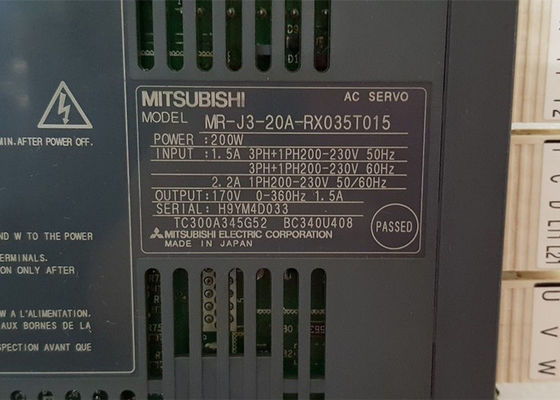 200W της MITSUBISHI κ.-j3-20a-RX035T015 εναλλασσόμενου ρεύματος σερβο παραγωγή 170V DRIVE ενισχυτών 1.5A βιομηχανική