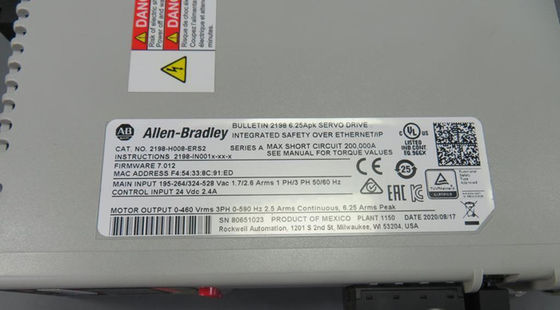 Αβ 2198-H008-ERS2 6,3 Amp φάση 1 και 3 παραγωγής μέγιστων ρευμάτων εισαγωγή 190 - 528 VAC