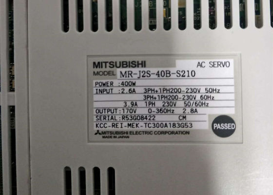 Βιομηχανικός σερβο ενισχυτής Drive κ.-j2s-40b-S210 400W 230V 170V της Mitsubishi Melservo 3PH
