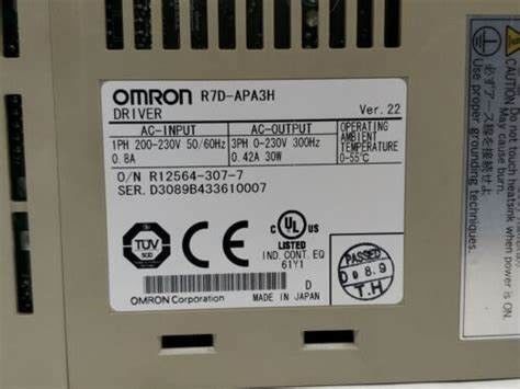 Ο ΣΕΡΒΟ ΣΦΥΓΜΌΣ ΟΔΗΓΏΝ 30W Omron R7D-APA3H ΕΙΣΉΓΑΓΕ 240 το ΜΟΝΟΦΑΣΙΚΌ 0.42A 200V φορτίο VAC