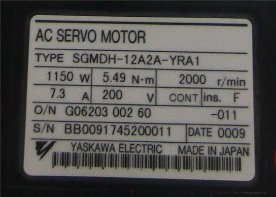 Sgmdh-12a2a-YRA1 σίγμα 5 σερβο μηχανή 1150W 7.3A 200V 2000r/min εναλλασσόμενου ρεύματος Yaskawa ηλεκτρική