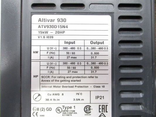 ATV930D15N4 ηλεκτρική κίνηση μεταβλητής ταχύτητας Σνάιντερ Σνάιντερ, διαδικασία ATV900 Altivar,