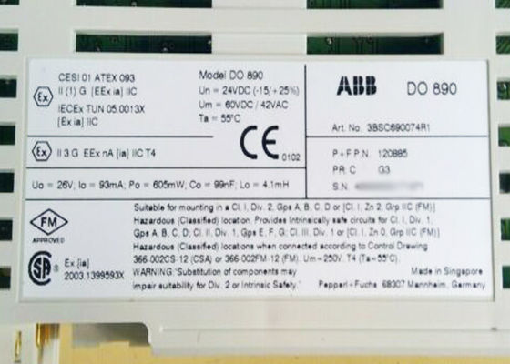 Η ψηφιακή παραγωγή 3BSC690074R1 DO890 ΕΊΝΑΙ I/O ενότητα 4CH ABB 800xA
