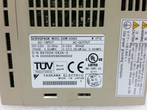 Ηλεκτρική ServoPack Yaskawa εισαγωγή 1PH SERVOPACK εναλλασσόμενου ρεύματος 200-230V sgdm-A3ADA Yaskawa