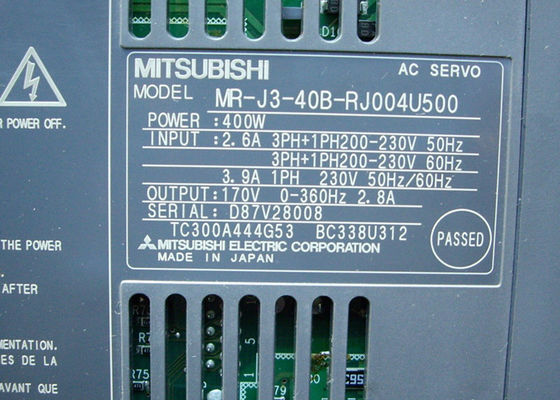Της MITSUBISHI σερβο ενισχυτής εναλλασσόμενου ρεύματος οδηγών κ.-j3-40b-RJ004U500 400W βιομηχανικός