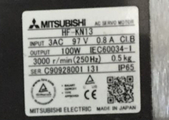 HF-KN13 βιομηχανική σερβο μηχανή 100W 3AV 0.8A της Mitsubishi Electric κανένα ηλεκτρομαγνητικό φρένο