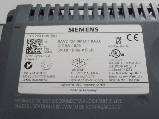 SIEMENS 6AV2124-0QC02-0AX0 24 MB διαμόρφωση μνήμης λειτουργία αφής 15" ευρυοειδής οθόνη TFT
