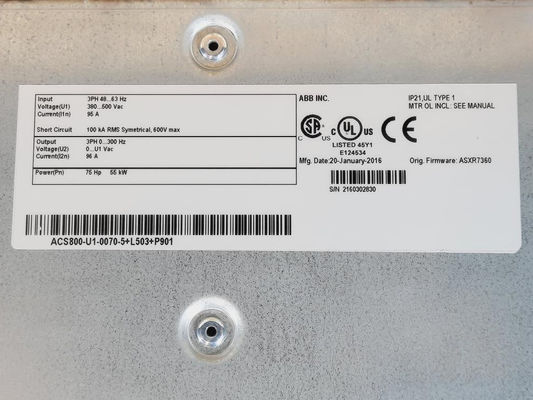 Μετατροπέας συχνοτήτων ABB ACS800-04-0210-3+D150+L503+P901 132 kW 240 A 48... 63 Hz