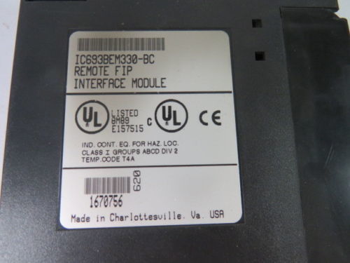IC693BEM330 GE Fanuc FIP Bus Interface Module Series 90-30 Προγραμματιζόμενος λογικός ελεγκτής