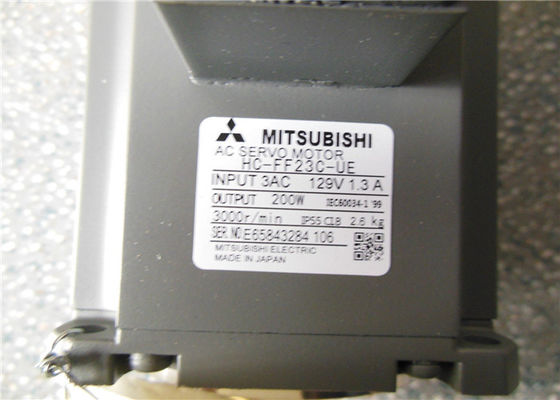 Mitsubishi 200W AC SERVO MOTOR HA-FF23C-UE 3AC 129V 1.3A 3000 στροφές ανά λεπτό σε απόθεμα