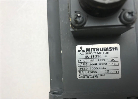 Mitsubishi 200W AC SERVO MOTOR HA-FF23C-UE 3AC 129V 1.3A 3000 στροφές ανά λεπτό σε απόθεμα