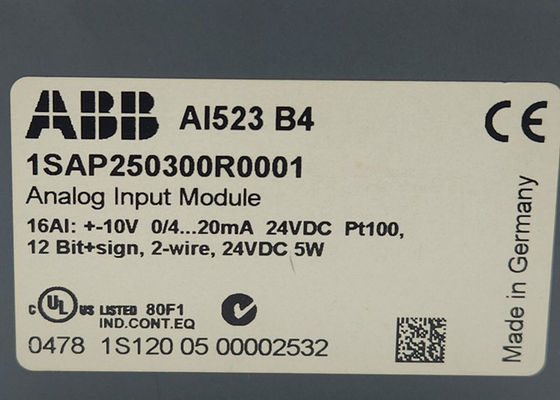 ABB AI523 1SAP250300R0001 AI523: S500 Αναλογική μονάδα εισόδου 16 AI: U, I, RTD, DI. 13Bit incl. σήμα 1-σύρμα