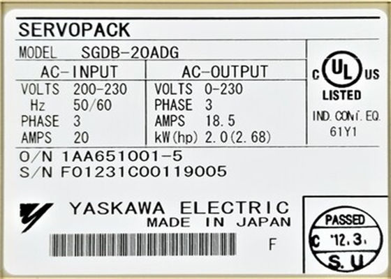 Η Yaskawa Industry Servo Drives SGDB-20ADG ολοκαίνουργια πρωτότυπη 2kw
