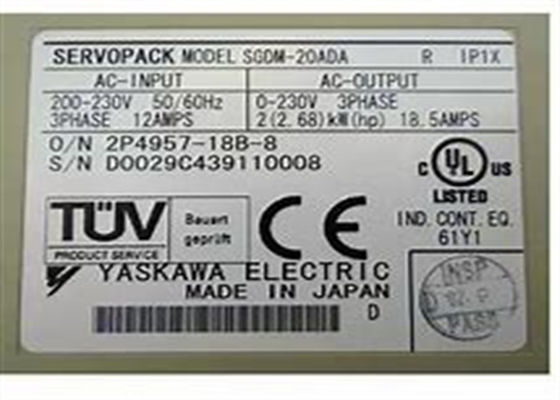 SGDM-20ADA Yaskawa Servo Drive Βιομηχανία ολοκαίνουργια στην αρχική