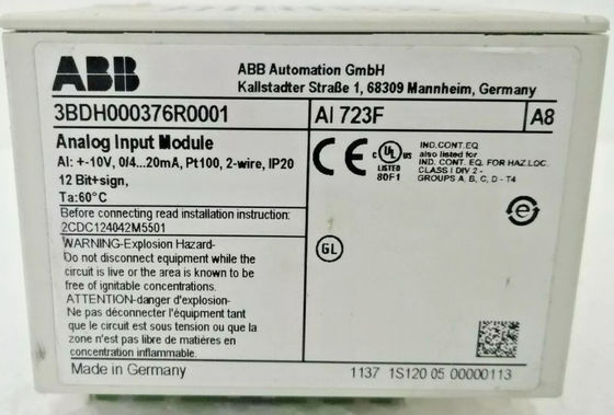 ABB 3BDH000376R0001 AI 723F Αναλογική μονάδα εισόδου I-O_Μονούλη 0,15kg