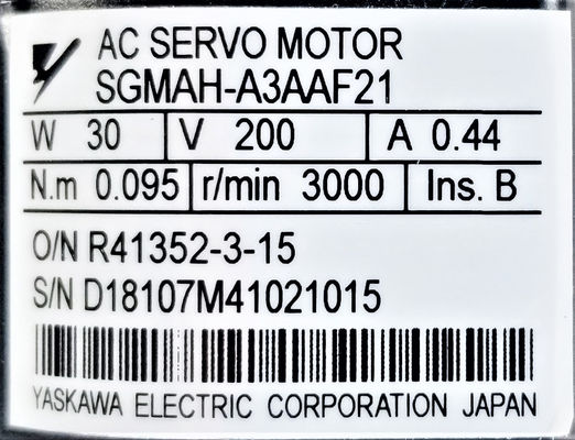 Υπηρετικός κινητήρας Yaskawa SGMAH-A3AAF21 ολοκαίνουργιος σε αρχικό κουτί