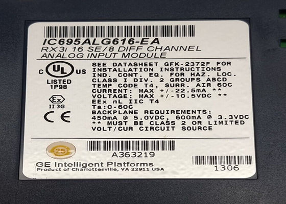 GE IC695ALG616 PACSystems RX3i Αναλογική μονάδα εισόδου, ρεύμα/φόλτα, 16/8 κανάλι