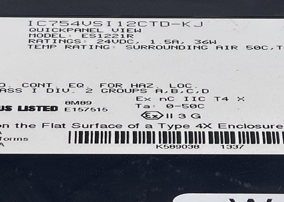 GE IC754VSI12CTD-KJ μια 12 ιντσών μεσαία χρωματική οθόνη TFT Touch QuickPanel που κατασκευάστηκε