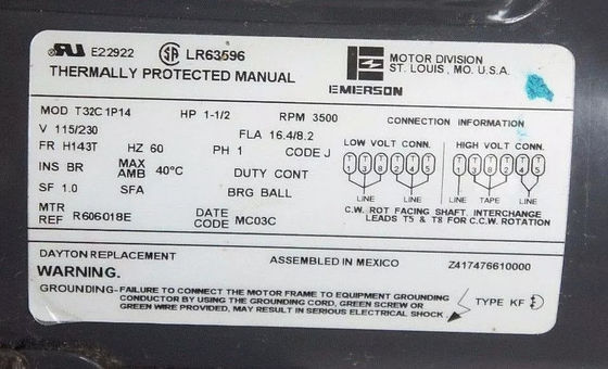 Έμερσον T32C1P14 R606018E Βιομηχανικός κινητήρας σερβο, ολοκαίνουργιος σε κουτί.