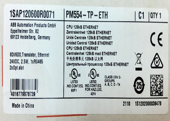ΑΜΒ PM554-TP-ETH 1SAP120600R0071 AC500 Prog. Λογικός ελεγκτής 128kB 8DI/6DO-T ETH 24VDC