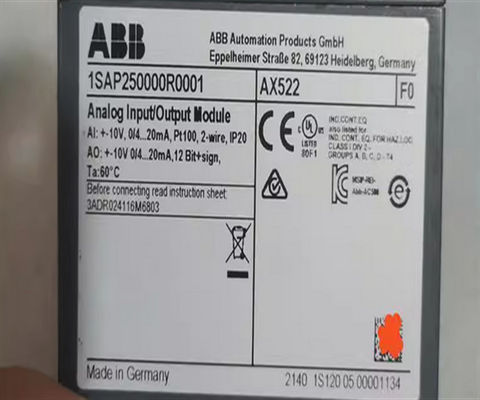 Ηλεκτρονικές μονάδες 1SAP250000R0001 AX522:S500 Αναλογική μονάδα εισόδου/έξόδου