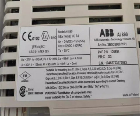 ΑΜΒ AI890 3BSC690071R1 AI890 Αναλογική περιττή μονάδα τροφοδοσίας