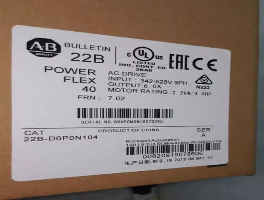 ΑΒ Allen Bradley 22B-D6P0N104 AC Drive Ρυθμίσιμη συχνότητα