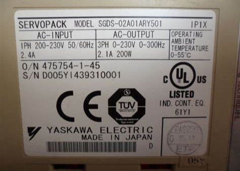 Υψηλής ισχύος βιομηχανικό σύστημα YASKAWA Servo IP20 έως IP66 Προστατευτική τάξη 1.3kW Διανυσματικό έλεγχο