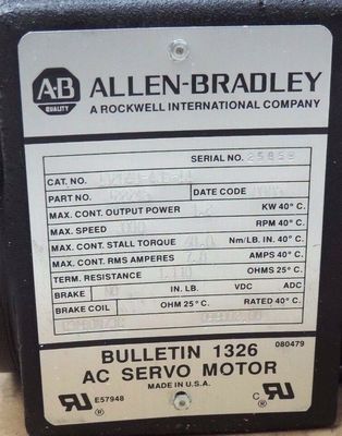 ΑΜ 1326ΑΜ-Α3Ε-11SERV MTR 48-IN-LB 3K-RPM STD INCH Limit Switch με ονομαστική τάση συνεχούς ρεύματος 115V