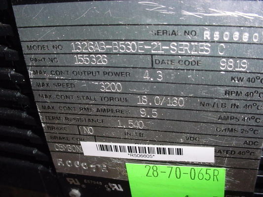 1326AB-B5330E-21-SERIES Σερβοκινητήρες Torque Plus σχεδιασμένοι για 1391-DES AC Servo Drive