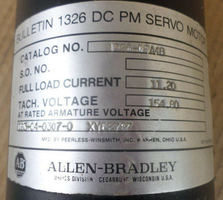 Πολυδιάστατος AB 1326-DPA4B Allen Bradley DC Servo Motor για διάφορες ανάγκες μηχανημάτων