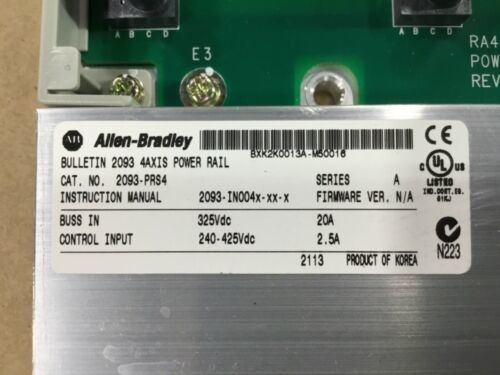 ALLEN-BRADLEY 2093-PRS4 KINETIX 2000 SERVO POWER RAIL 4 θέσεις