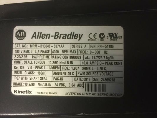 Αλεν-Μπράντλεϊ MPL-B1304E-SJ74AA MP-Series MPM 480V AC περιστροφικός κινητήρας