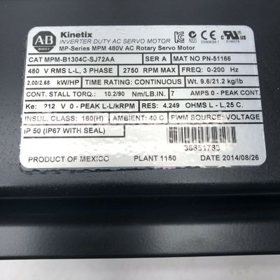 Αλεν-Μπράντλεϊ MPM-B1304C-SJ72AA MPM-Series MPM 480V AC περιστρεφόμενος κινητήρας