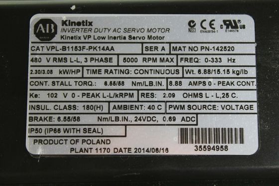 Αλεν-Μπράντλεϊ VPL-B1153F-PK14AA Kinetix VP χαμηλής αδράνειας κινητήρας