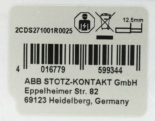 ASEA BROWN BOVERI 2CDS271001R0025 S201M-B2 Εναλλακτικός διακόπτης κυκλώματος S200