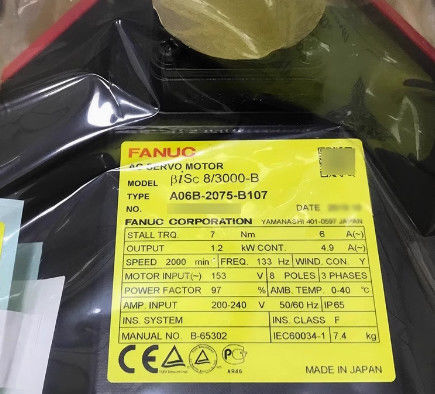 FANUC Fanuc Servo Motor A06B-2075-B107 Βήτα is8 Τετραάξιο Mf Σύστημα