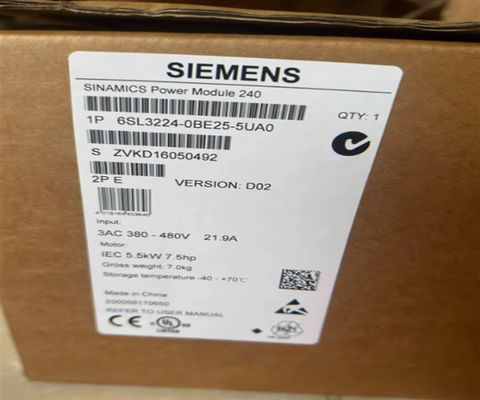 6SL3224-0BE34-5AA0 περιττή ενότητα PM240 δύναμης Sinamics G120 ενότητας παροχής ηλεκτρικού ρεύματος Siemens