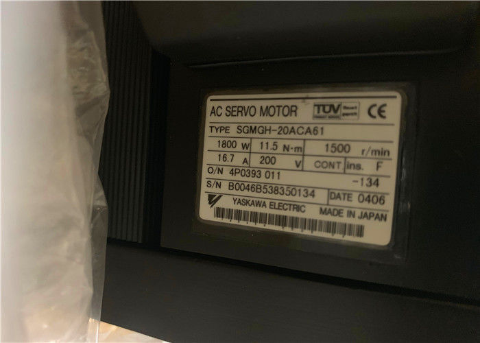 Βιομηχανική σερβο μηχανή sgmgh-20ACA4C εναλλασσόμενου ρεύματος Yaskawa 11.5N.m 16.7A 200V σερβο μηχανών