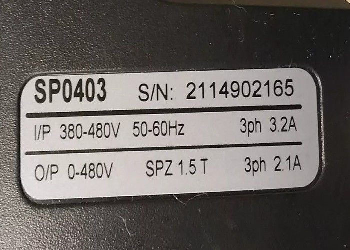 Drive 0.75kW 0-480V 3PH 2.1A εναλλασσόμενου ρεύματος του Emerson Unidrive SP0403 τεχνικών ελέγχου Nidec