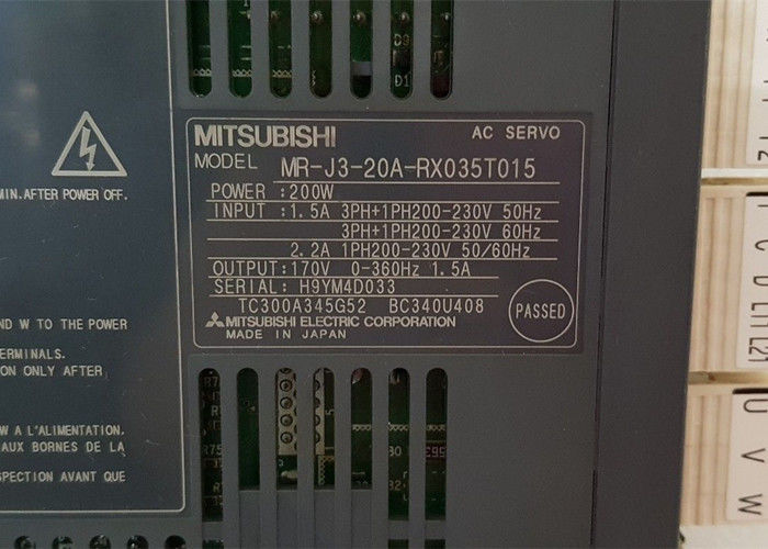 200W της MITSUBISHI κ.-j3-20a-RX035T015 εναλλασσόμενου ρεύματος σερβο παραγωγή 170V DRIVE ενισχυτών 1.5A βιομηχανική